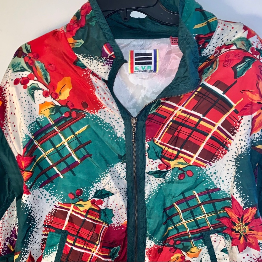Vintage EVR Christmas Windbreaker Jacket